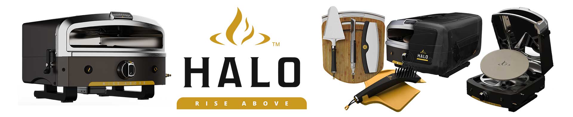 Halo pizza oven and accessories.